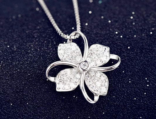 925 Sterling Silver Clover Necklace