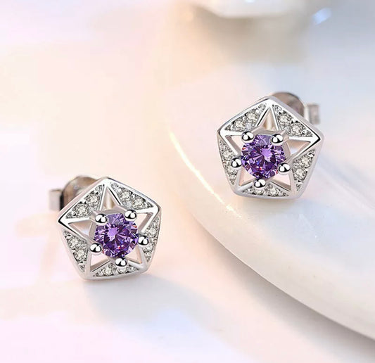 Purple Star Earrings