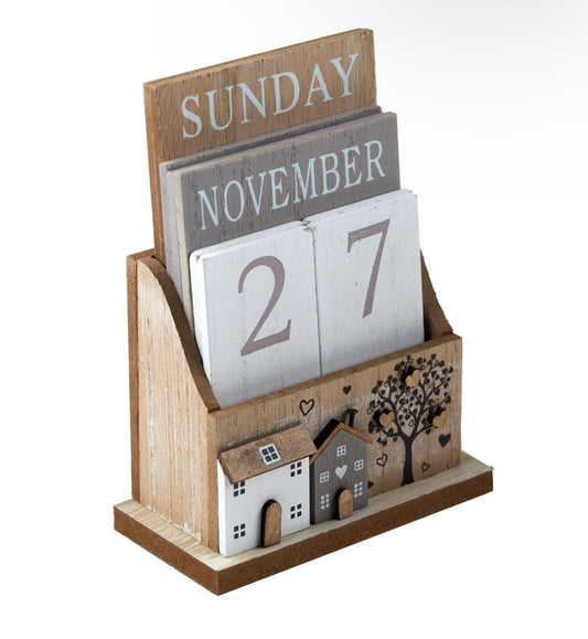 Wooden Houses & Tree Calendar