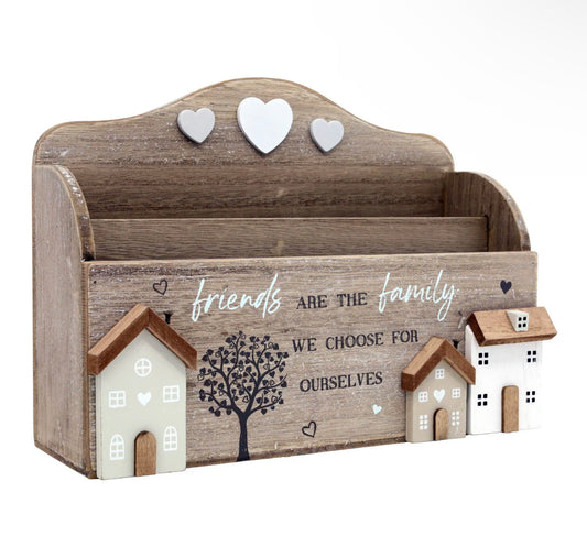 Wooden Houses & Tree Letter Tidy