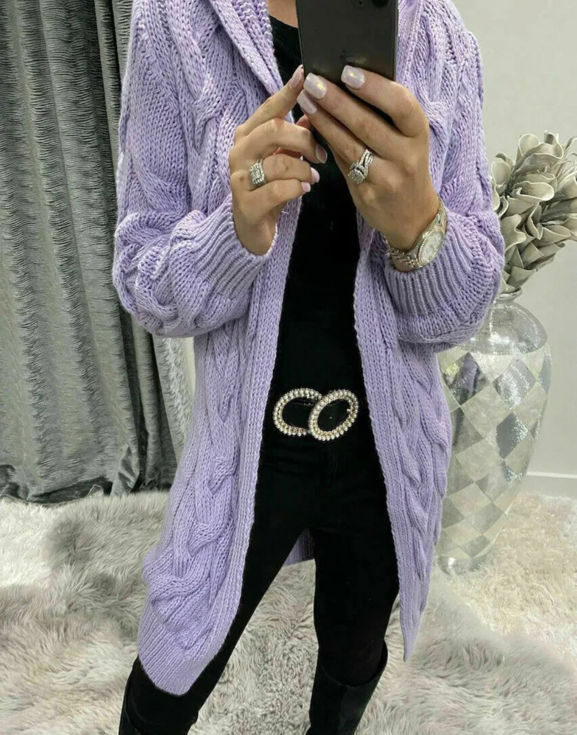 Chunky Cable Knit Cardigan