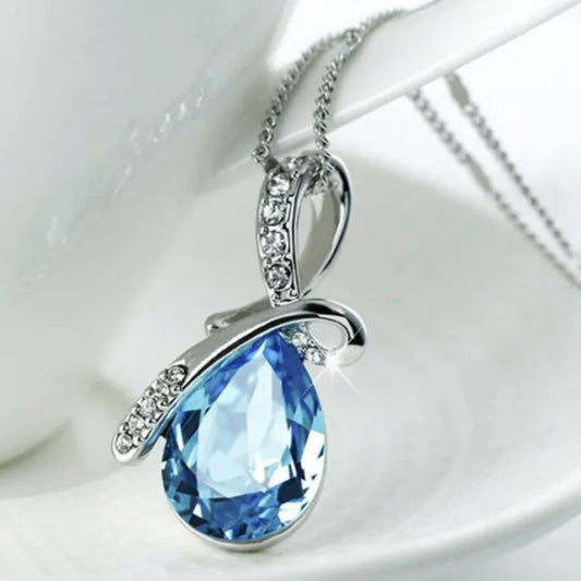 Blue Water Drop Necklace