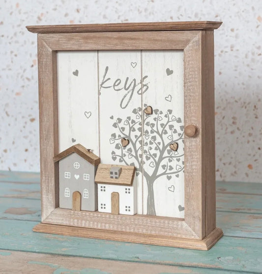 Wooden Houses & Tree Key Tidy