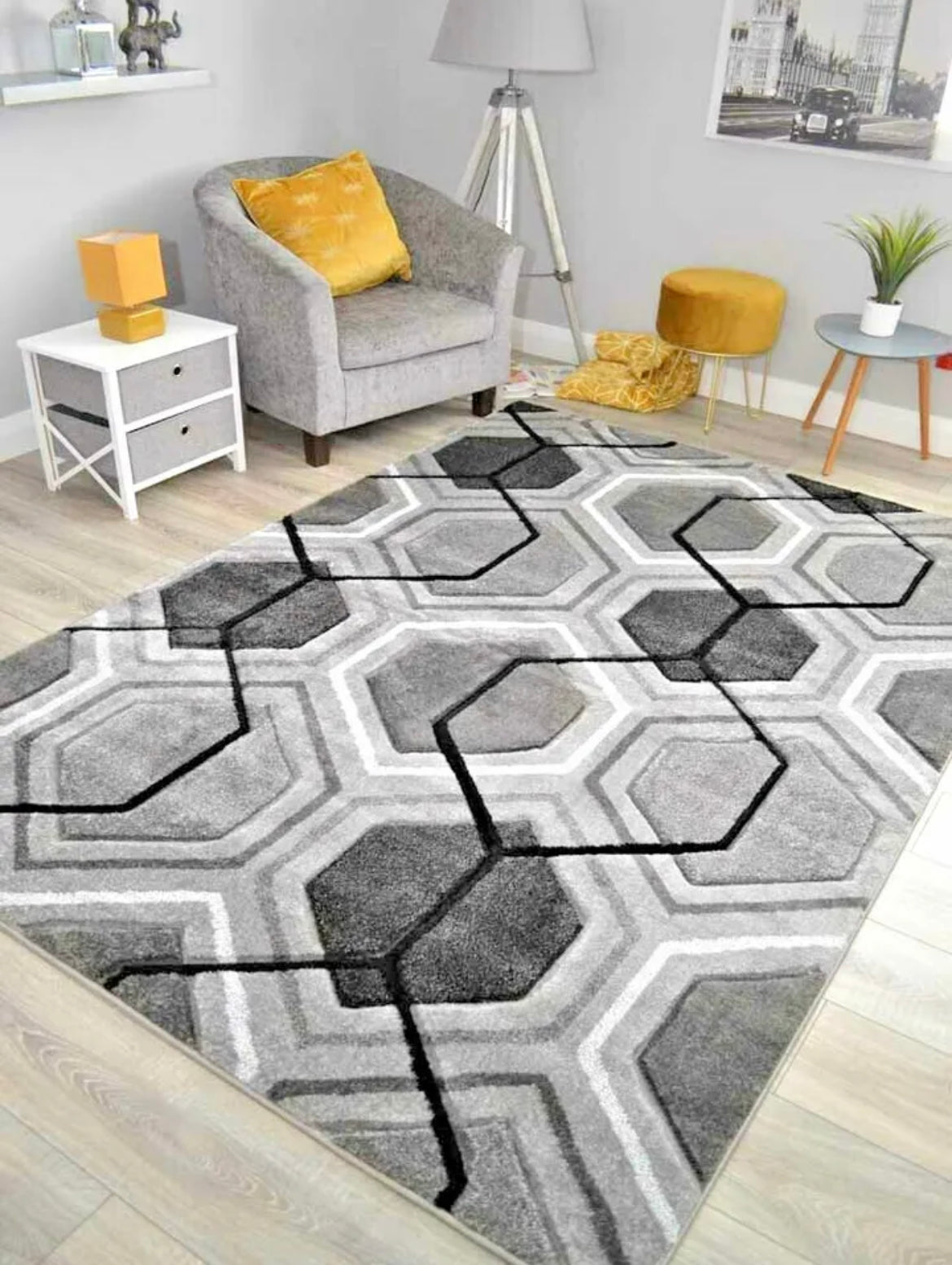 Hexagon Patterned Rugs