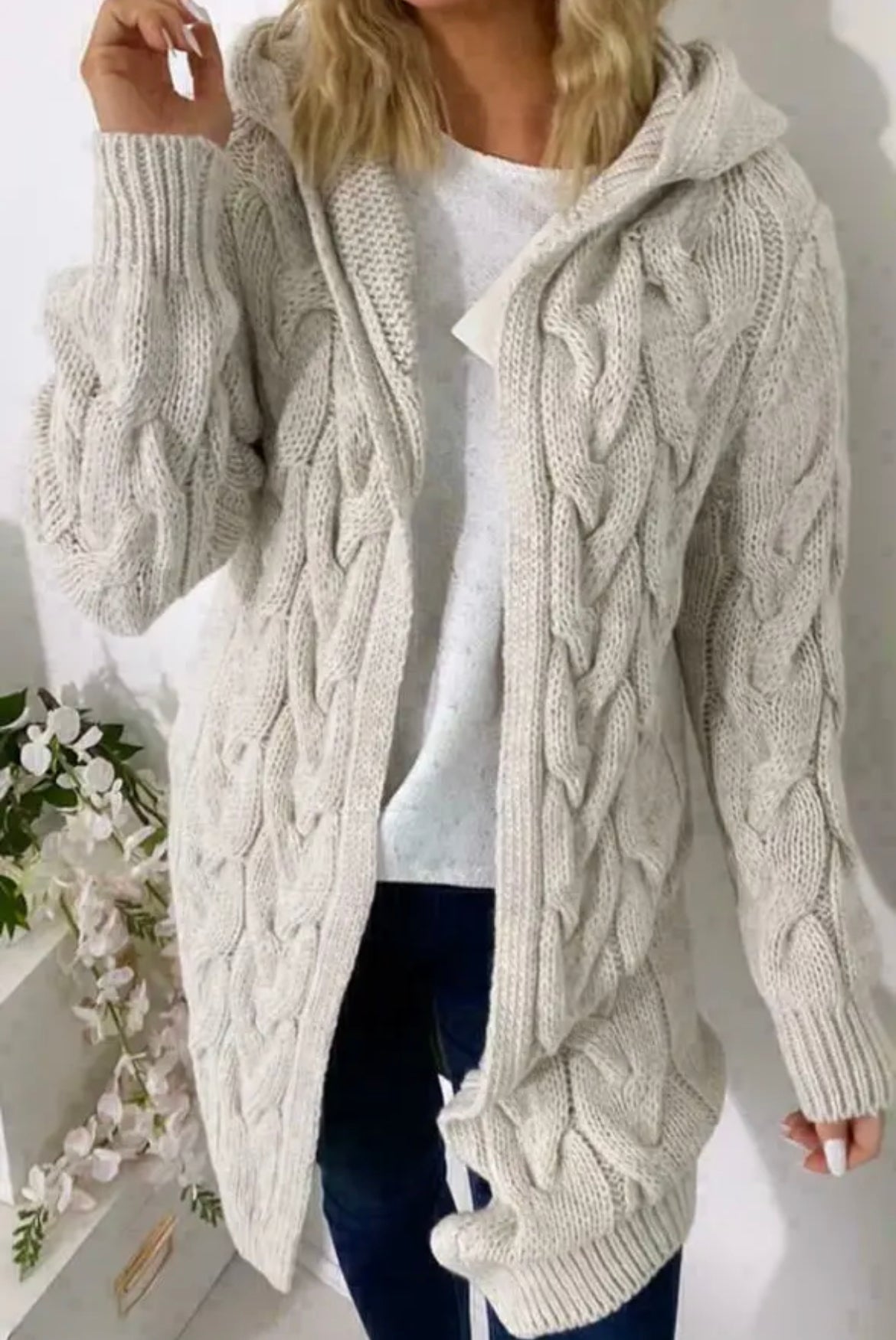 Chunky Cable Knit Cardigan