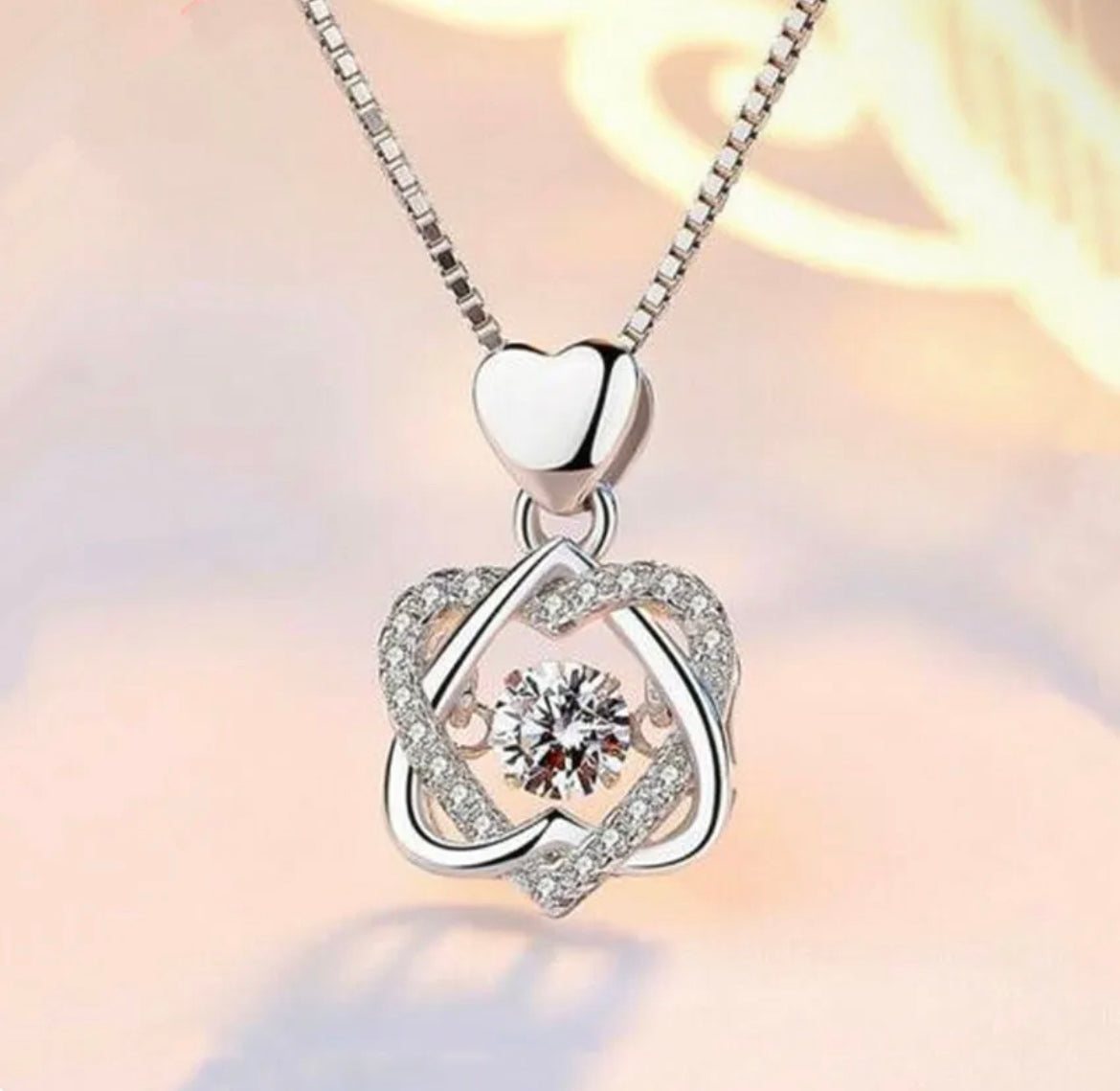 925 Sterling Silver Twisted Heart Necklace
